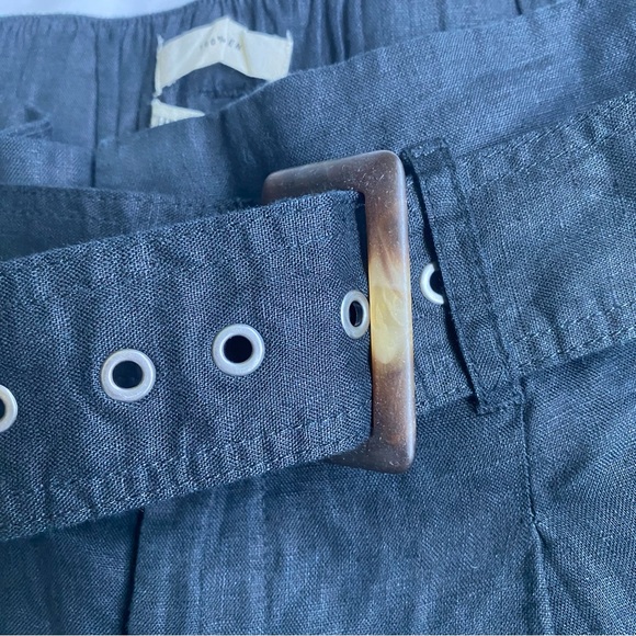 Black Linen Shorts - Picture 3 of 5